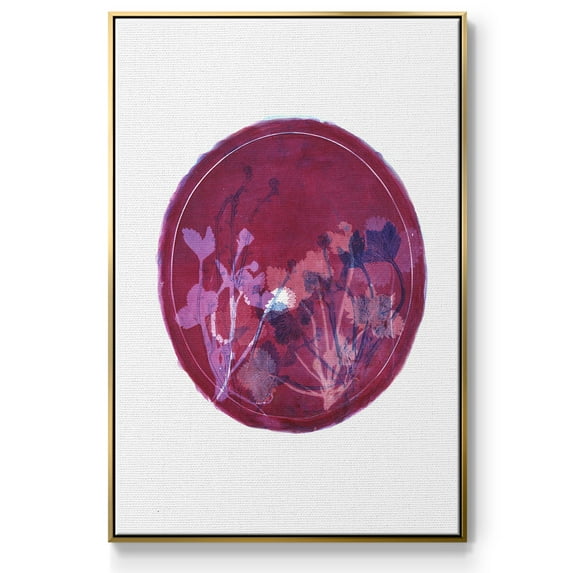 Strawberries and Forg II Framed Premium Gallery Wrapped Canvas - Ready to Hang - 27 x 41 - Gold Floating Frame