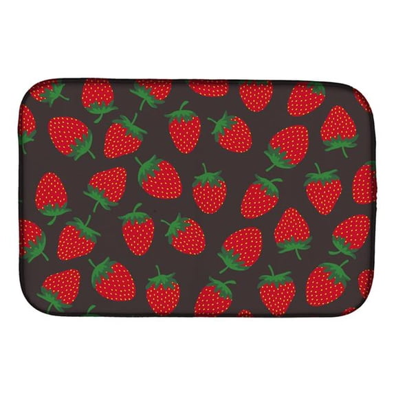 Strawberries on Gray Dish Drying Mat