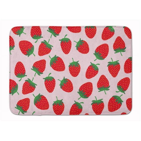 Strawberries on Pink Machine Washable Memory Foam Mat