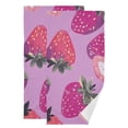 thumbnail image 1 of Strawberries on Purple Hand Towel Absorbent Bath Towels for Bathroom Sports Gym(28.3" X 14.4") Set of 2, 1 of 8