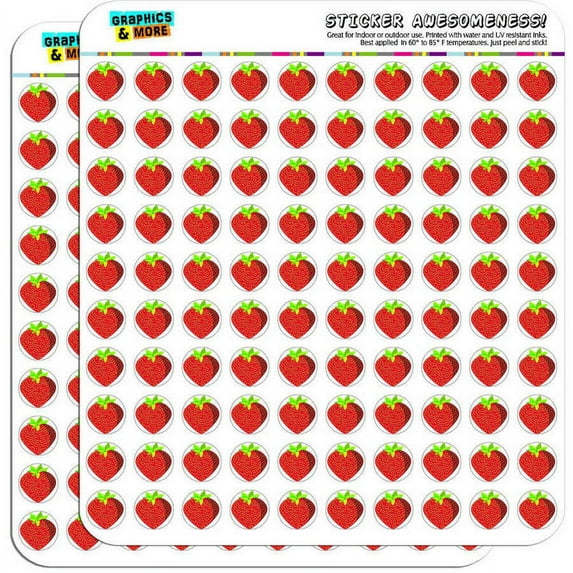 Strawberry 200 1/2" (0.5") Planner Calendar Scrapbooking Crafting Stickers