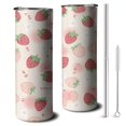thumbnail image 1 of Strawberry 20oz Tumbler with Lid Straw Stainless Steel Cup 20oz Tumbler for Home Office Supplies, 1 of 7
