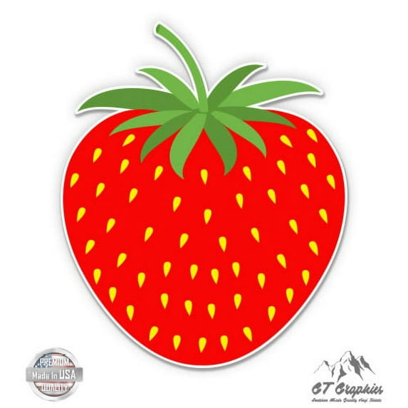 Strawberry - 8" Vinyl Sticker - For Car Laptop I-Pad - Waterproof Decal