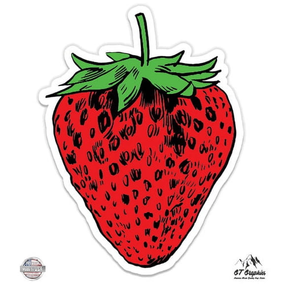 Strawberry - 8" Vinyl Sticker - For Car Laptop I-Pad - Waterproof Decal