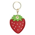 thumbnail image 1 of Strawberry Access Card Holder Pu Leather Keychain Cute Creative Key Ring Pendant Bag Charm For Women & Girls, 1 of 2