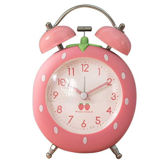 Strawberry Alarm Clock for Kids, Cute Alarm Clock for Heavy Sleepers with Backlight,Twin Bell Alarm Clock for Bedroom Decoration Lucky babies .