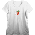 thumbnail image 1 of Strawberry And Cherry Fruit Adult Vivid White Crew Neck Short Sleeve Tee-Large, 1 of 3