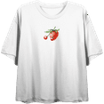 thumbnail image 1 of Strawberry And Cherry Fruit Adult White Crew Neck Short Sleeve Tee-XXL, 1 of 3