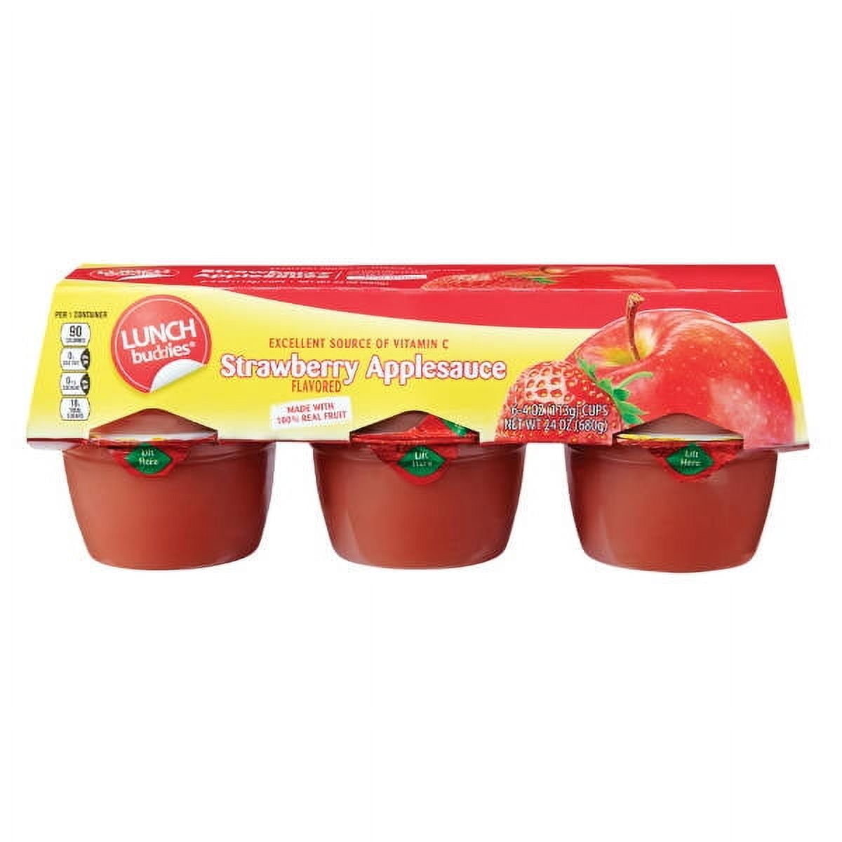 Strawberry Applesauce Cups, 6 count- Pack of 3