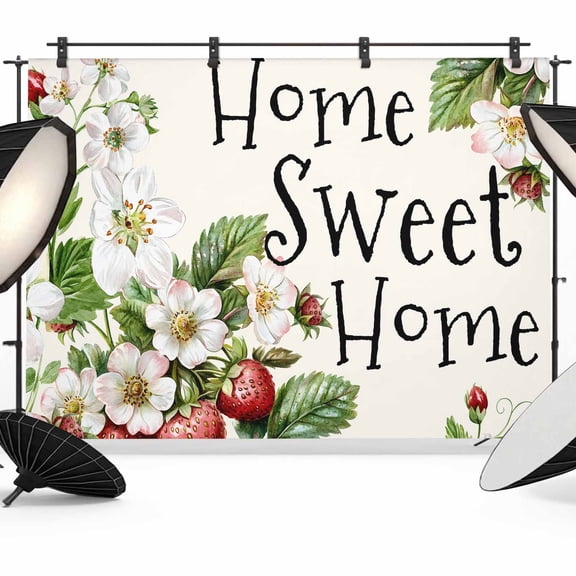 Strawberry Backdrop for Photoshoot,Photography Photo Studio Background Wall Backdrop,Summer Fruits Spring Floral Botanical Back Drop Banner Panel for Portraits Wedding Live Streaming Decor 7x5Ft