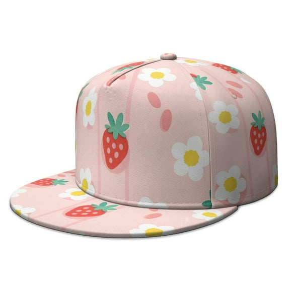 Strawberry Baseball Cap Flat Bill Hat for Social Gatherings