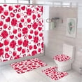 thumbnail image 1 of Strawberry Bathroom Curtains Fabric Summer Fruit Shower Curtain for Kid Girl Botanical Leaves Non-Slip Bath Mat Rug Toilet Cover, 1 of 5