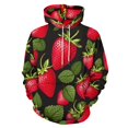 thumbnail image 1 of Strawberry Black Background Pattern 3D Print Hoodie Men Women Autumn Thin Pullover Sweatshirt Vintage Streetwear Tops, 1 of 6
