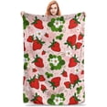 thumbnail image 1 of Strawberry Blanket Soft Fuzzy Throw Blanket - Plush, Warm Flannel Blanket for Bedroom, Living Room, Travel, Comfy Lightweight Anti-Pilling Couch Throw for Outdoor Use 50in×60in, 1 of 6