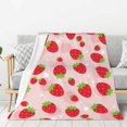 thumbnail image 1 of Strawberry Blanket Super Soft Fleece Throw Blanket Warm and Cozy Lightweight Bed Blanket for Couch, Sofa, Camping, and Travel All Season Blankets Gifts 50"x40", 1 of 6