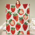 thumbnail image 1 of Strawberry Blanket,Sweet Juicy Red Fruit Throw Blankets,Gifts for Kids & Foodies & Summer Lovers,Lightweight Soft Fleece,for Picnic Sofa Couch Bed Room Travel,Birthday Decor,40x50in, 1 of 6