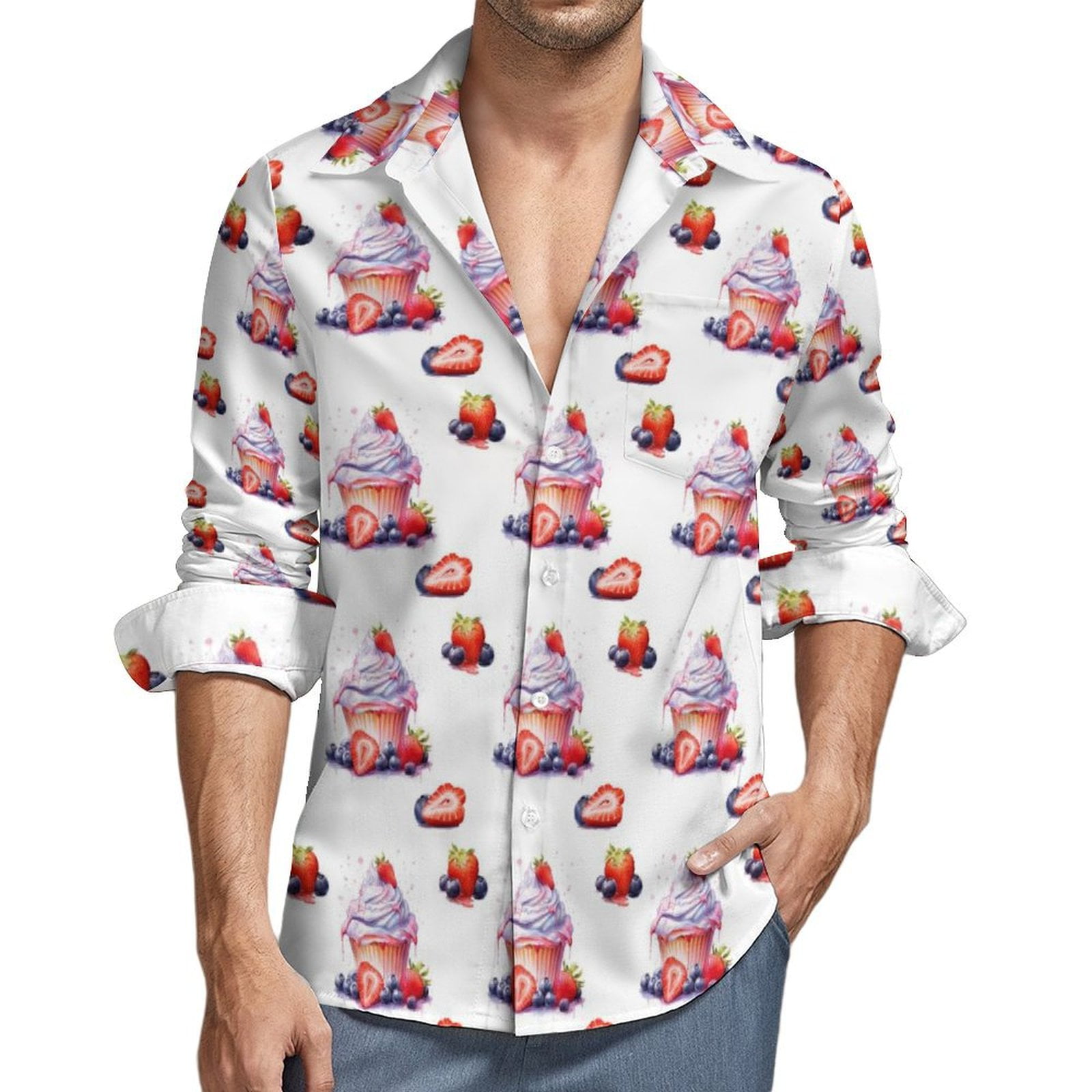 Strawberry & Cream Button Up Strawberry & Cream Button Up