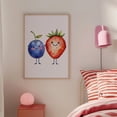 thumbnail image 1 of Strawberry Blueberry Nursery Art Girly Fruit Illustration Wall Decor, Unframed Paper Poster 16x20in, 1 of 4