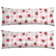 thumbnail image 1 of Strawberry Body Pillow Cover - Soft & Breathable, Hidden Zipper, 20"x54", Kawaii Strawberry & Floral Print - Perfect Gift for Strawberry Lovers, Side Sleepers, Pregnancy Support & Sweet Home Decor, 1 of 7