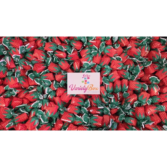 Strawberry Bon Bons Candy 3 LB Bulk Individually Wrapped Hard Candy with Soft Strawberry Center Classic Old Fashioned Candy Filled With Real Fruit(48oz)