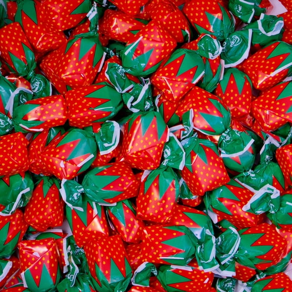 Strawberry Bon Bons Hard Candy Individually Wrapped, Soft Strawberry Center, Arcor Strawberry Candy Bulk, CandyKorner 2 Pound (32 Ounces) Bag