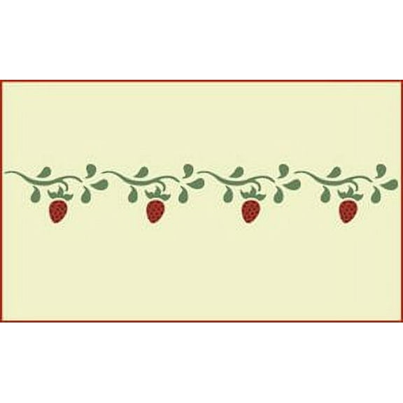 Strawberry Border Stencil - Fruit Pattern Border Stencil DIY for Painting Kitchen Cabinets Backsplash Laser Cut Reusable Mylar Template Home Decor Crafts - The Artful Stencil