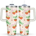 thumbnail image 1 of Strawberry Bow 40 Oz Tumbler with Handle Lid and Straw, Stainless Steel Double Walled Vacuum Insulated Cup, Cute Anniversary Wedding Birthday Gifts Tumbler for Women Men Friends Outdoor Indoor, 1 of 7