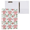 thumbnail image 1 of Strawberry Bow Pattern 3 Ring Hardcover Binders 1.5in Round Rings for Letter-Size Folder Paper Organizer Pockets for Office Student Recipe, 1 of 9