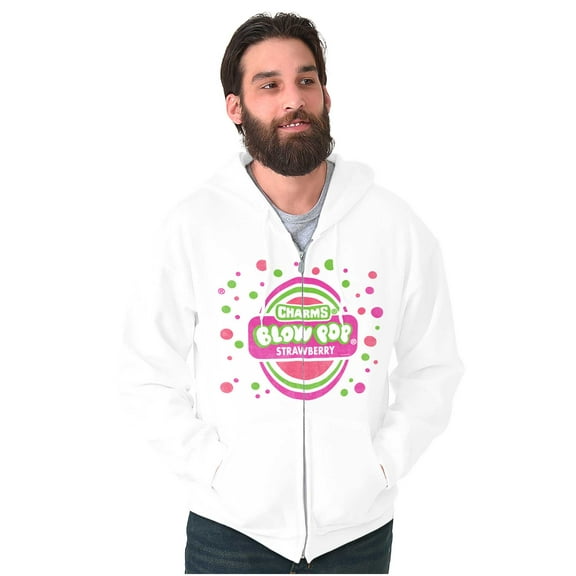 Strawberry Bubblegum Blow Pop Unisex Fleece Graphic Zip Up Hoodie Brisco Brands 5X