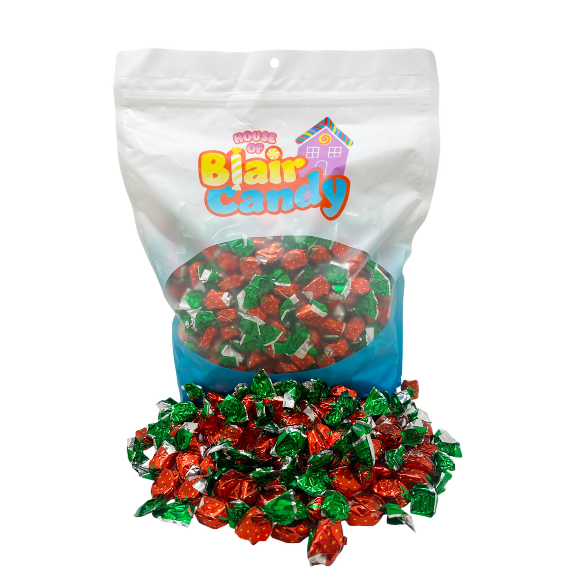 Strawberry Buds Delight Hard Candy - 5 Pound Resealable Bag - Individually Wrapped Strawberry-Flavored Candies