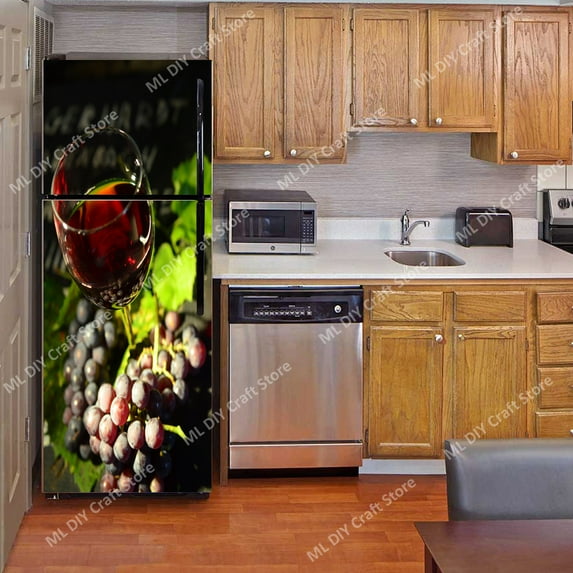 Strawberry Cake 3D Wallpaper Refrigerator Self Adhesive Wall Sticker Fruit Decal Fridge Full Cover P