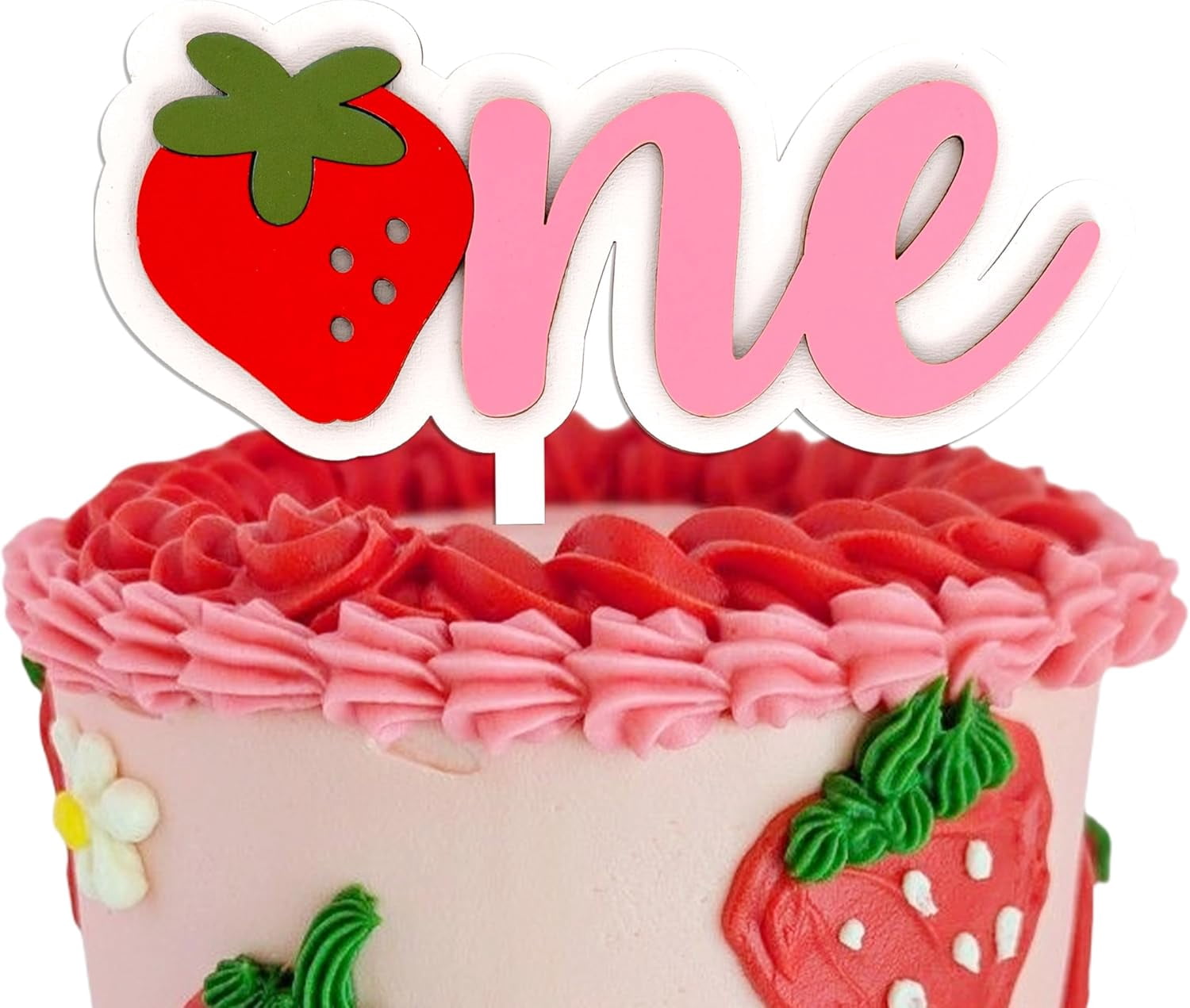 Strawberry Cake Topper - Sweet One Strawberry Birthday Cake Topper ...
