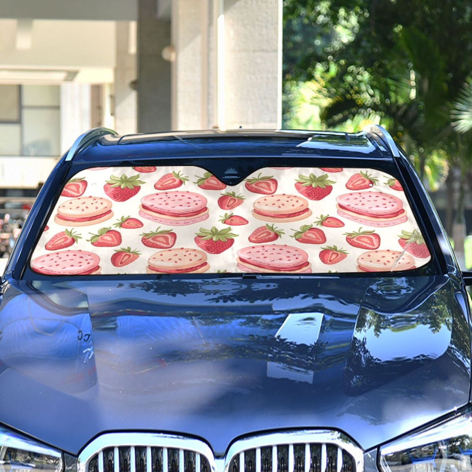 Strawberry Pink Car Sun Shade 55
