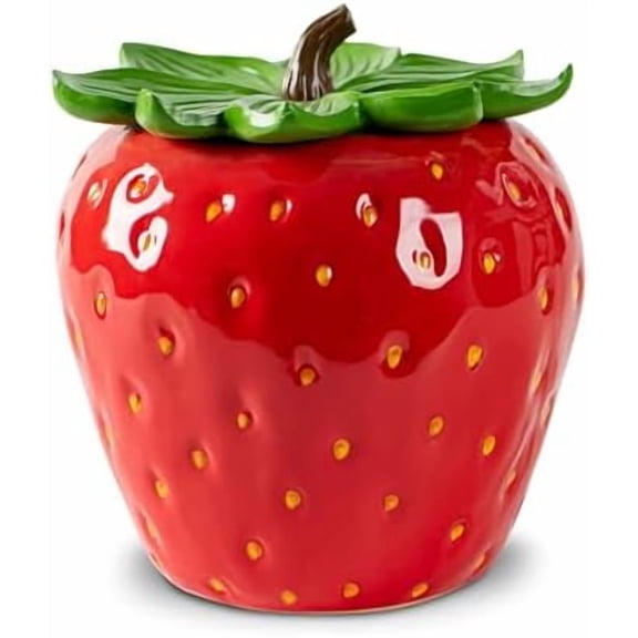 Strawberry Candy Jar With Lid Red Candy Container Ceramic Candy Jar With Lid For Candy Buffet