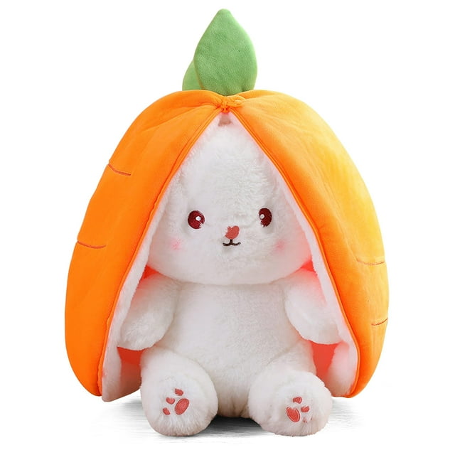 Strawberry and Carrot Reversible Bunny Plush,Bunny Stuffed Animal Plush
