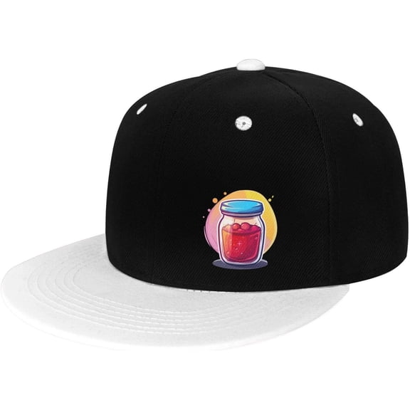 Strawberry Cherry Jam Flat Bill Hats Contrast Hip Hop Baseball Cap Unisex Snapback Rock Caps