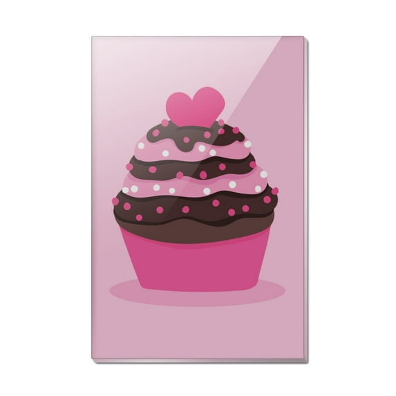 Strawberry Chocolate Cupcake Love Heart Rectangle Acrylic Fridge Refrigerator Magnet