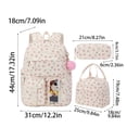 thumbnail image 1 of Strawberry Corduroy Backpack Set 3 Piece, Printed School Bookbag with Large Capacity Storage, Lightweight Casual Backpack Set for Students Travel and Daily Use, 1 of 6