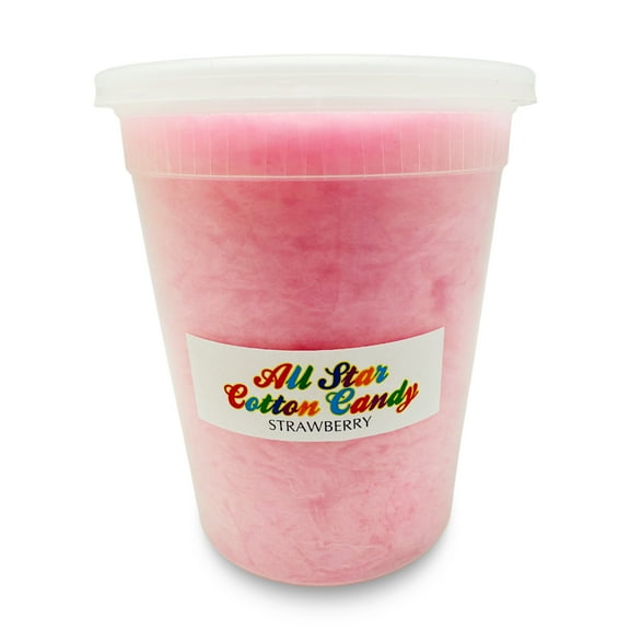Strawberry Cotton Candy Sweet, Fluffy Treat in a 32 oz Tub (2.6 oz Cotton Candy Inside)