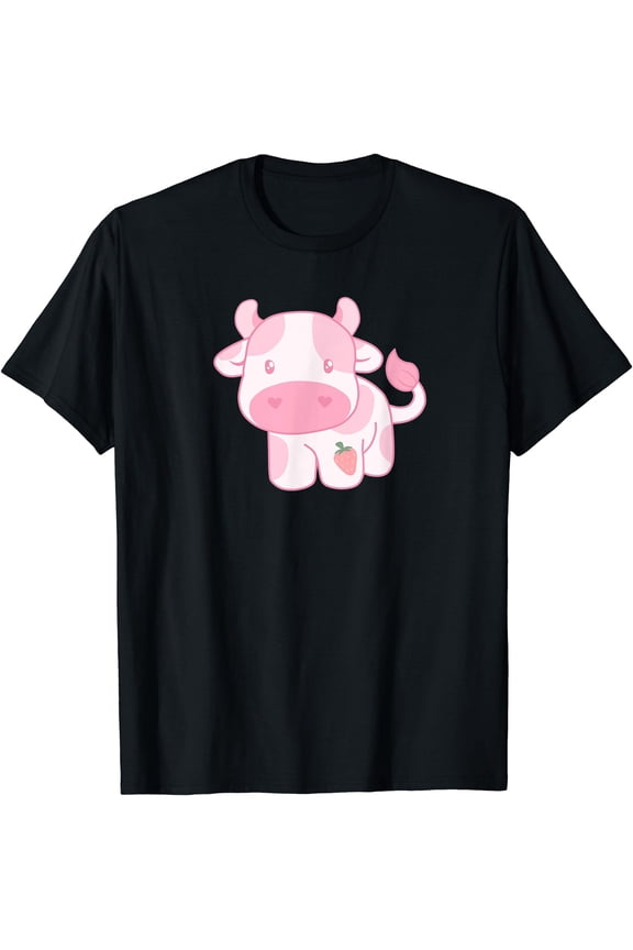 Strawberry Cow Cute Pink Pastel T-Shirt, Unisex T-Shirt