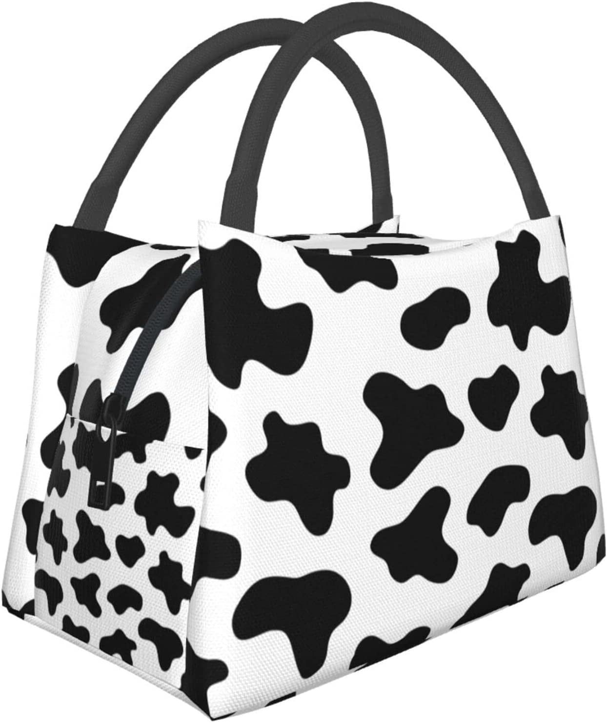 Strawberry Cow Print Cute Lunch Bags Thermal Lunch Box Insulated Lunch ...