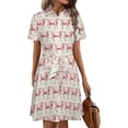 thumbnail image 1 of Strawberry Cow Womens Shirt Dresses Women'S Short Sleeve Dress Turn-Down Collar Dress A Line Casuall Dress Oversize(XS-6XL), 1 of 7
