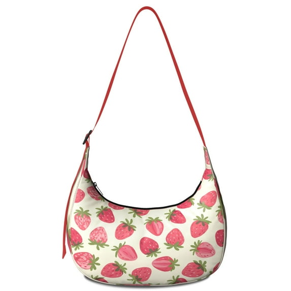 Strawberry Crescent Crossbody Bag for Women Lightweight Sling Bag for Shopping Hiking Cycling Gym