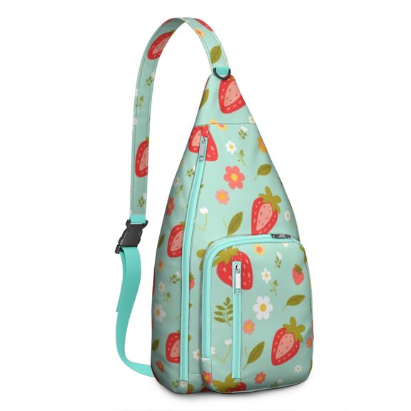 Strawberry Crossbody Sling Bag Small Travel Backpack for Women Men Unisex