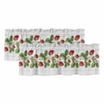 thumbnail image 1 of Strawberry Curtain Valances for Windows, Kitchen Valance Window Treatments Panel 2 Pack, Vintage Green Botanical Spring Floral Rod Pocket Short Curtains for Bathroom Bedroom 54 x 18 Inch, 1 of 8