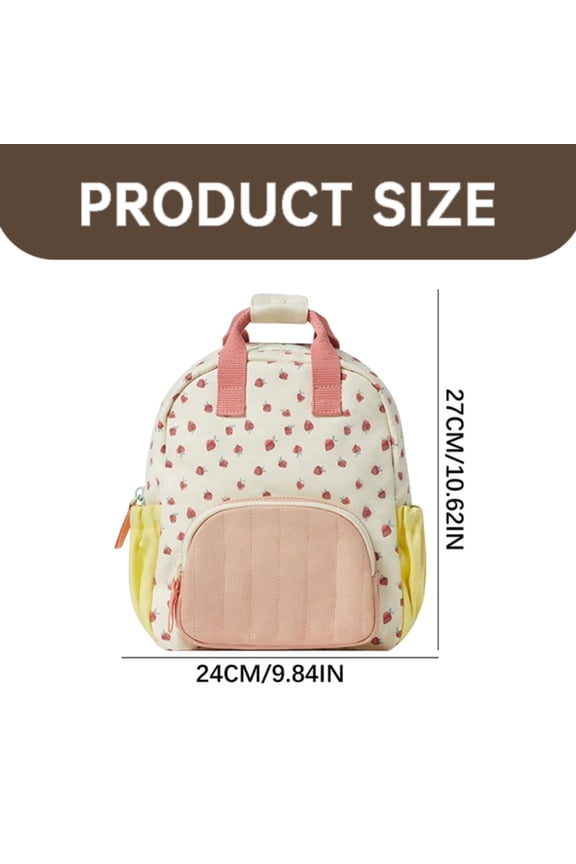 Strawberry Cute Backpack, Lightweight Adjustable Straps with Chest Buckle