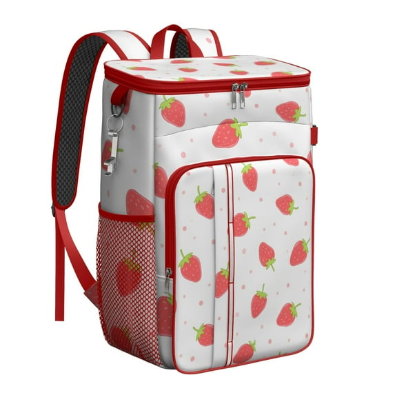 Strawberry Cute Cooler Backpack Insulated Waterproof Leak Proof Beach Cooler Bag Lightweight Lunch Picnic Camping Backpack Cooler for Men Women