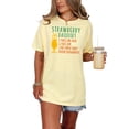 thumbnail image 1 of Strawberry Daiquiri Recipe T-Shirt, Summer Cocktail Graphic Tee, Unique Party Drink Shirt, Fun Alcohol Recipe T-Shirt, Cool Gift Idea, Butter Comfort Colors T-Shirt, Medium, 1 of 1