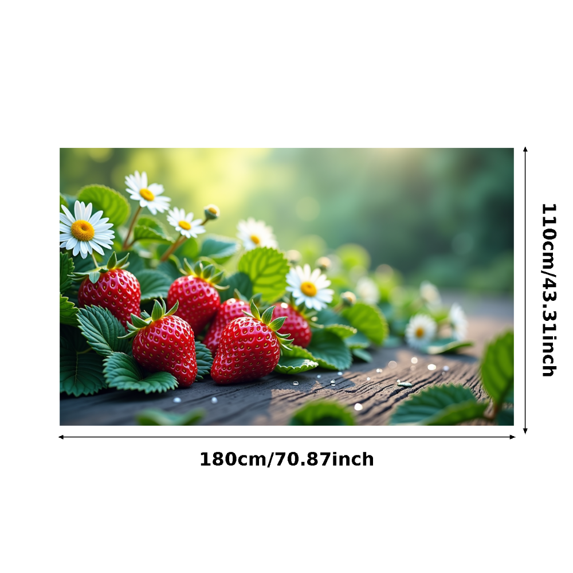 Strawberry Daisy Themed Background Banner Party Decorations Backdrop for Summer Picnics Garden Parties Photography Props