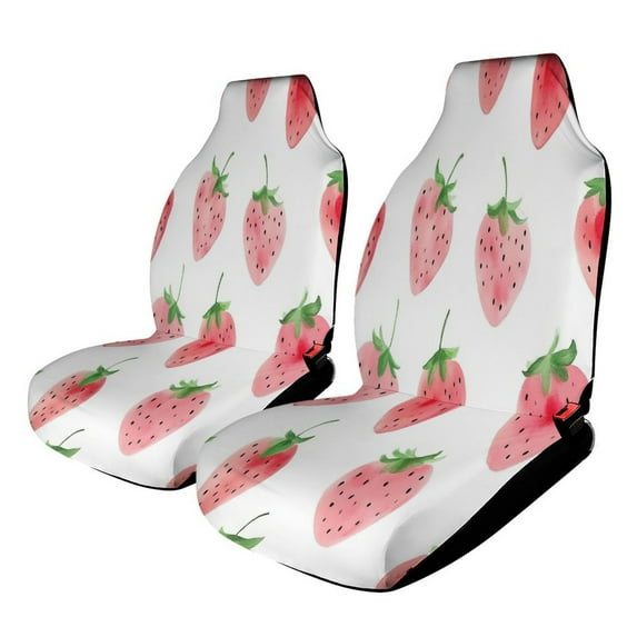 Strawberry Delight Pattern Car Seat Covers,Universal Auto Front Seats Protector Fits for Car,SUV Sedan,Truck
